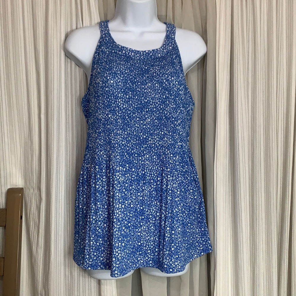 NWT Adrianna Papell Printed Pleated Halter Top